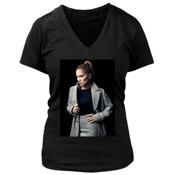 Jennifer Lopez Women's Deep V-Neck TShirt