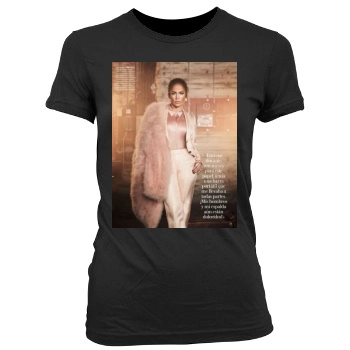 Jennifer Lopez Women's Junior Cut Crewneck T-Shirt