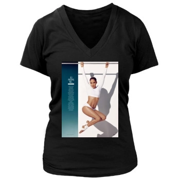 Jennifer Lopez Women's Deep V-Neck TShirt