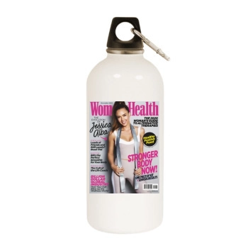 Jessica Alba White Water Bottle With Carabiner