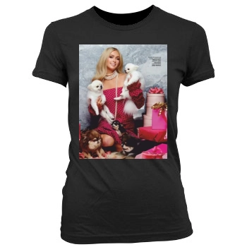 Paris Hilton Women's Junior Cut Crewneck T-Shirt