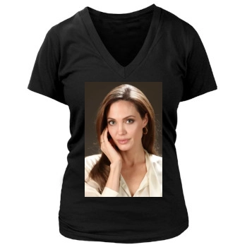 Angelina Jolie Women's Deep V-Neck TShirt