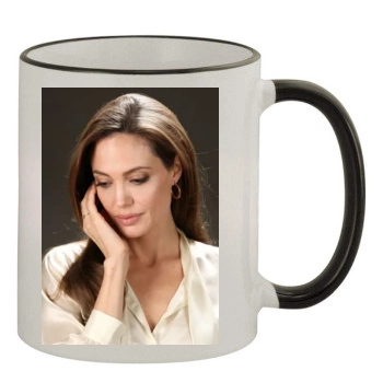 Angelina Jolie 11oz Colored Rim & Handle Mug