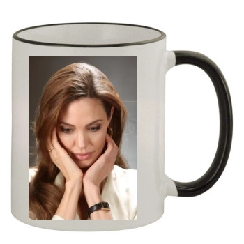 Angelina Jolie 11oz Colored Rim & Handle Mug