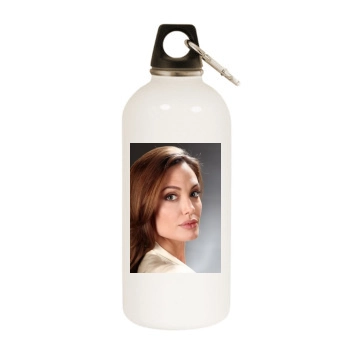 Angelina Jolie White Water Bottle With Carabiner