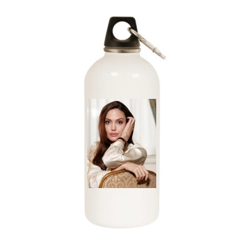 Angelina Jolie White Water Bottle With Carabiner