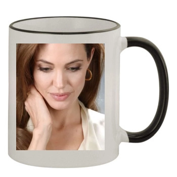 Angelina Jolie 11oz Colored Rim & Handle Mug