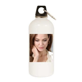 Angelina Jolie White Water Bottle With Carabiner