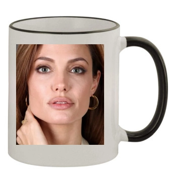 Angelina Jolie 11oz Colored Rim & Handle Mug