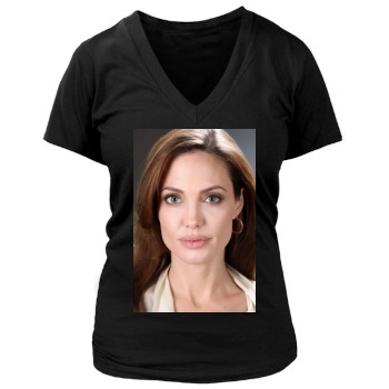 Angelina Jolie Women's Deep V-Neck TShirt