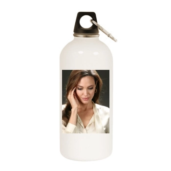 Angelina Jolie White Water Bottle With Carabiner