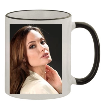 Angelina Jolie 11oz Colored Rim & Handle Mug