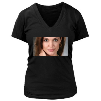 Angelina Jolie Women's Deep V-Neck TShirt