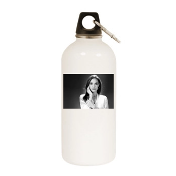 Angelina Jolie White Water Bottle With Carabiner