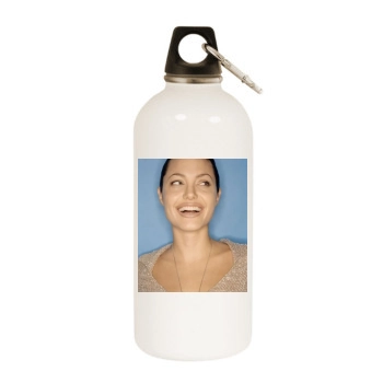 Angelina Jolie White Water Bottle With Carabiner