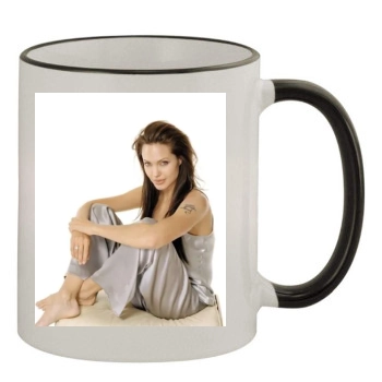 Angelina Jolie 11oz Colored Rim & Handle Mug