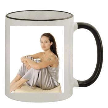 Angelina Jolie 11oz Colored Rim & Handle Mug