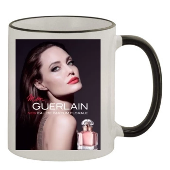 Angelina Jolie 11oz Colored Rim & Handle Mug