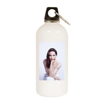 Angelina Jolie White Water Bottle With Carabiner