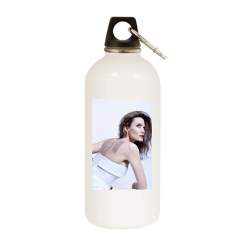 Angelina Jolie White Water Bottle With Carabiner