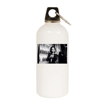 Angelina Jolie White Water Bottle With Carabiner