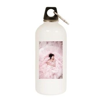 Angelina Jolie White Water Bottle With Carabiner