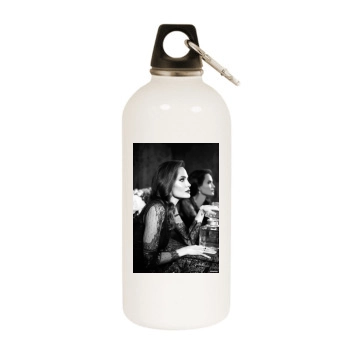 Angelina Jolie White Water Bottle With Carabiner