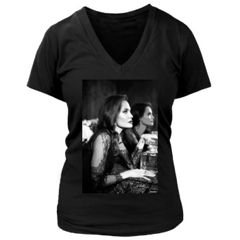 Angelina Jolie Women's Deep V-Neck TShirt