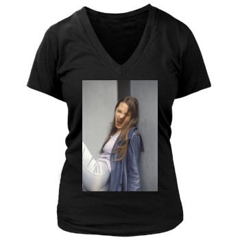 Angelina Jolie Women's Deep V-Neck TShirt