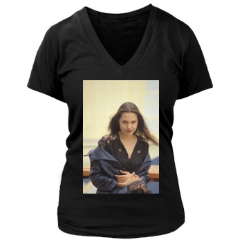 Angelina Jolie Women's Deep V-Neck TShirt