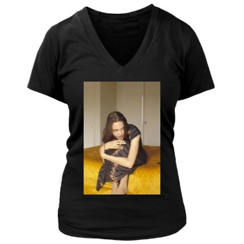 Angelina Jolie Women's Deep V-Neck TShirt