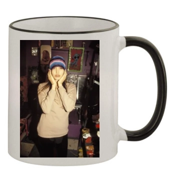 Angelina Jolie 11oz Colored Rim & Handle Mug