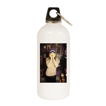 Angelina Jolie White Water Bottle With Carabiner