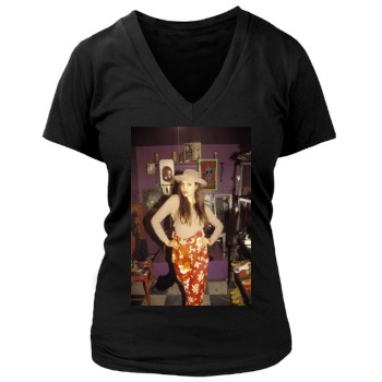 Angelina Jolie Women's Deep V-Neck TShirt