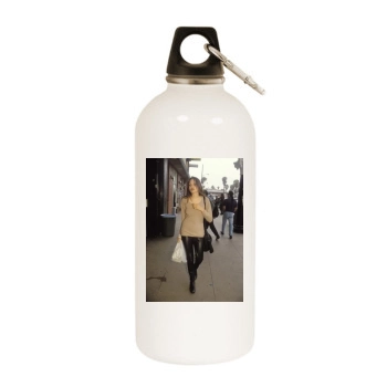 Angelina Jolie White Water Bottle With Carabiner