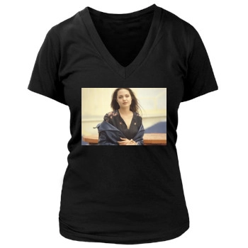 Angelina Jolie Women's Deep V-Neck TShirt