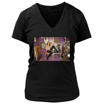 Angelina Jolie Women's Deep V-Neck TShirt