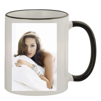 Angelina Jolie 11oz Colored Rim & Handle Mug