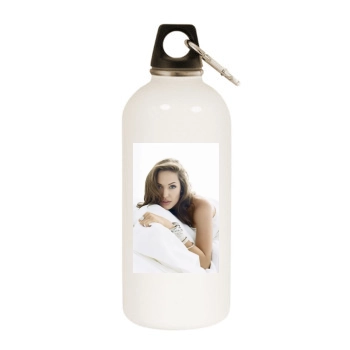 Angelina Jolie White Water Bottle With Carabiner