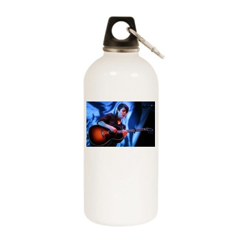 Tegan and Sara White Water Bottle With Carabiner