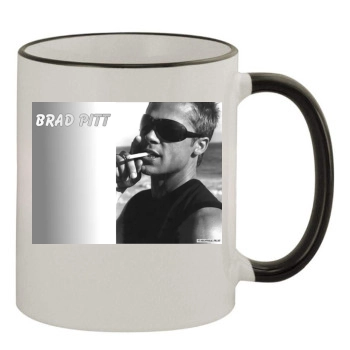 Brad Pitt 11oz Colored Rim & Handle Mug