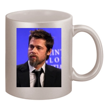 Brad Pitt 11oz Metallic Silver Mug