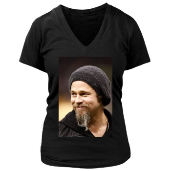 Brad Pitt Women's Deep V-Neck TShirt