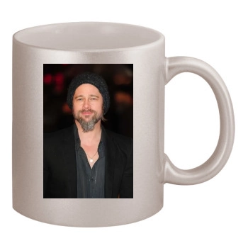 Brad Pitt 11oz Metallic Silver Mug