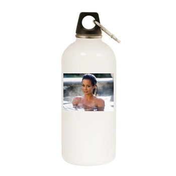 Brooke Burke White Water Bottle With Carabiner