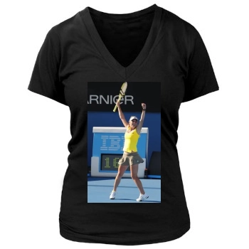 Caroline Wozniacki Women's Deep V-Neck TShirt