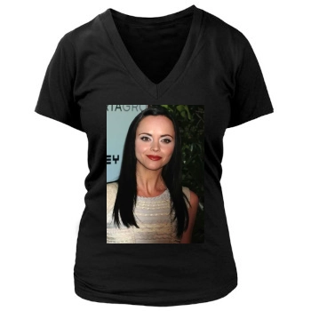 Christina Ricci Women's Deep V-Neck TShirt