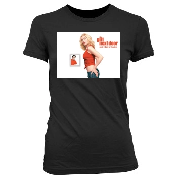 Elisha Cuthbert Women's Junior Cut Crewneck T-Shirt