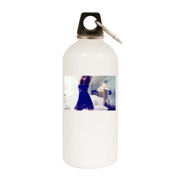 Adriana Lima White Water Bottle With Carabiner