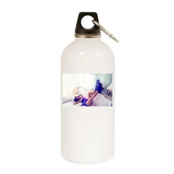 Adriana Lima White Water Bottle With Carabiner